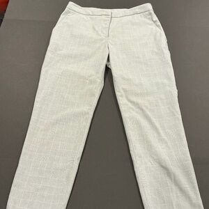 H&M Gray Plaid Tailored Ankle Pants Slim Straight Size 6